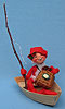 Annalee 10" Elf Fishing in Boat with Basket & Pole- Mint - 735794x