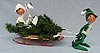 Annalee 10" Elves with Tree Sled and Axe - Near Mint - 736087