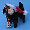 Annalee 5" Black Lamb with Santa Hat and Bell - Mint - 742593