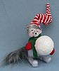 Annalee 4" Snowball Kitty Cat 2014 - Mint - 750014