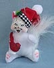 Annalee 4" Classy Kitty Cat Holding Cardinal Ornament 2014 - Mint - 750214