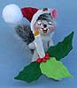 Annalee 6" Holly Berry Squirrel with Candlestick 2015 - Mint - 750515