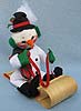 Annalee 7" Snowman on Toboggan- Mint - 750895