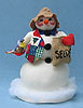 Annalee 10" Country Snowman Feeding Bird - Signed - Mint - 751297s