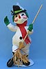 Annalee 18" Snowman with Broom - Very Good - 752593a