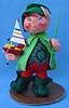 Annalee 12" Santa's Helper Elf Painting Boat - Mint  -764691grin