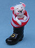 Annalee 3" Mouse in Santa Boot - Mint - 767703