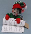 Annalee 7" Carolling Mouse Standing on Sheet Music - Mint - 770598xx