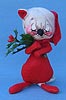 Annalee 7" Mrs Santa Mouse with Holly - Excellent - 771580a
