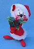 Annalee 7" Mrs Santa Mouse with Holly - Mint / Near Mint - 771580
