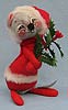 Annalee 7" Mrs Santa Mouse with Holly - Squinting - Near Mint - 771587sqa