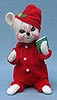 Annalee 6" Mr Tuckered Mouse with Book - Mint - 772106