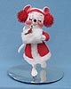 Annalee 7" Skating Girl Mouse in Red  - Near Mint - 772293x