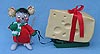 Annalee 7" Big Cheese Mouse Pulling Sled - Mint - 775799x