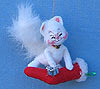 Annalee 3" Kitten on Stocking Ornament - Mint - 779703sq