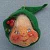 Annalee 3" Green Elf Head Ornament - Mint - 781082groxlip