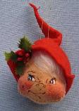 Annalee 3" Red Elf Head Ornament - Mint - 781082redsm