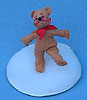 Annalee 3" Bear Ornament with Red Bow & Stand - Mint / Near Mint - 781889ox