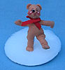 Annalee 3" Bear Ornament with Red Bow & Stand - Mint / Near Mint - 781889xo