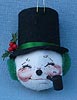 Annalee 3" Snowman Head with Green Earmuffs Ornament - Closed Eyes - Mint  - 783091x