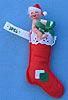 Annalee 3" Baby in Stocking Ornament dated 1986 - Mint - 787086xodate