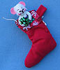 Annalee 3" Mouse in Stocking Ornament - Mint - 788202