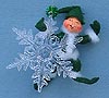 Annalee 4" Green Elf on Snowflake Ornament - Mint - 788604