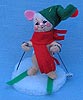 Annalee 3" Ski Bunny Ornament - Closed Mouth - Mint - 792996ox