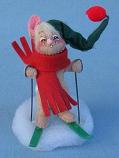 Annalee 3" Ski Bunny Ornament - Squinting - Mint - 792996sq