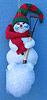 Annalee 3" Snowman on Shovel Ornament - Mint - 793803ox