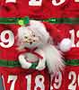 Annalee 35" Classic Ribbon Santa Countdown Calendar with Kitty Cat - Mint - 800010