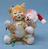 Annalee 4" Christmas Lights Kitty Cat with Mouse - Mint - 807706