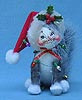 Annalee 4" Christmas Lights Kitty Cat - Mint - 809003