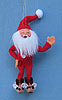 Annalee 3" Bedtime Santa with Reindeer Slippers Ornament - Mint - 810907