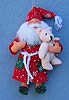 Annalee 5" Mr Tuckered Santa Ornament with Teddy Bear - Mint - 811007