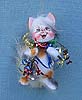Annalee 3" All Tangled up Kitty Cat Ornament - Mint - 811507