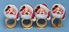 Annalee Set of Four Santa Head Napkin Rings - Near Mint - 815292