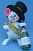 Annalee 4" Celebration Mouse with Champagne Bottle - Mint - 820305