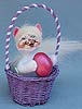 Annalee 5" Easter Egg Fluffy Kitty Cat in Basket 2014 - Mint - 850314