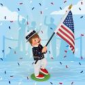 Annalee 8" Grand Old Flag Patriotic Boy 2022 AIA - Mint - 852422