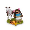 Annalee 3" Native American Indian Girl Mouse with 4" Pony AIA 2023 - Mint - 861323