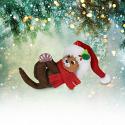 Annalee 3" Otter Ornament Holding Candy 2020 - Mint - 861920
