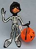Annalee 10" Brighty Bones Black Skeleton Elf with Pumpkin - Mint - 865500w