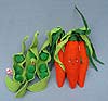 Annalee Set of 3 - 7" Carrots & 9" Pea Pods with Faces - Mint - 901895