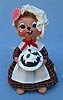 Annalee 6" Martha Cratchet Mouse Holding Plum Pudding - Mint - 943110