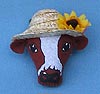 Annalee 3" Cow Head Pin - Mint - 971399