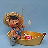 Annalee 10" Chip Bear Boat with Disney Pin - Mint - 996295