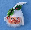 Annalee 2" Gnome Head Pin - Mint - A120-71whtong
