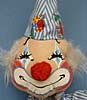 Annalee 42" Clown in Blue and White Ticking - Excellent - 1977 - A343-77blb