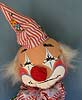Annalee 42" Clown in Red and White Ticking - Near Mint / Excellent  - A343-77reda